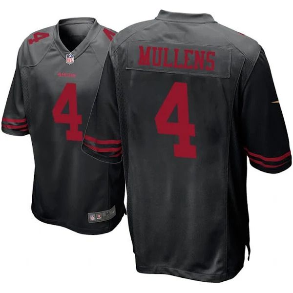 Men San Francisco 49ers 4 Nick Mullens Nike Black Game Player NFL Jersey